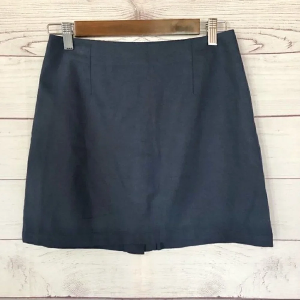 Forever 21 Navy Blue‎ A-Line Button Down Mini Skirt S